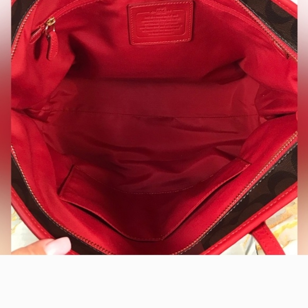 COACH Varsity Stripe City Zip Tote Bag  2016   11.75"x10.5"x5.5" - Picture 5 of 14